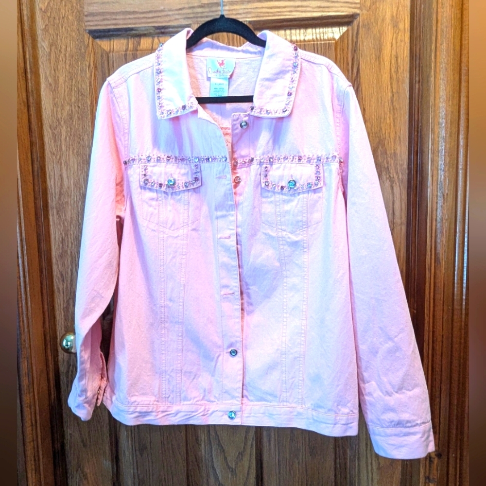 NWT- Quaker‎ Factory Denim Jacket with Rhinestones